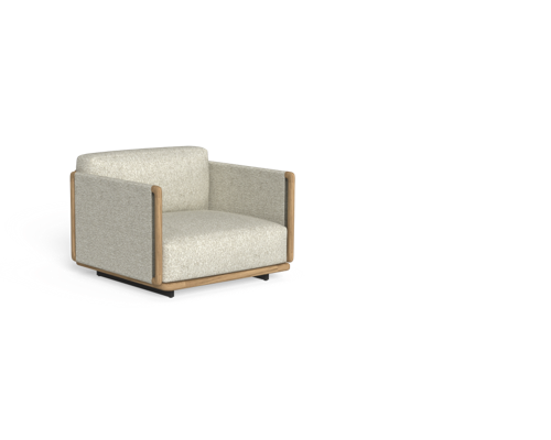 witte tuinstoel met houte frame