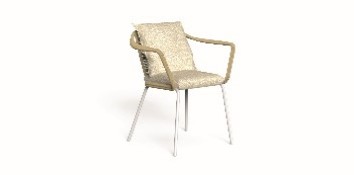 beige stoel met witte poten